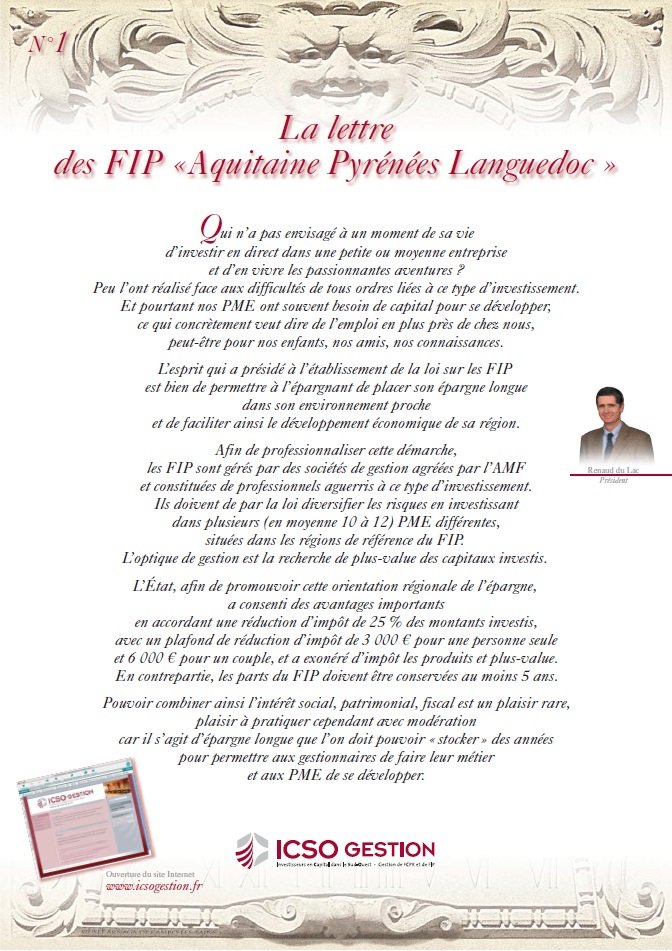 Lettre FIP iXO n°1