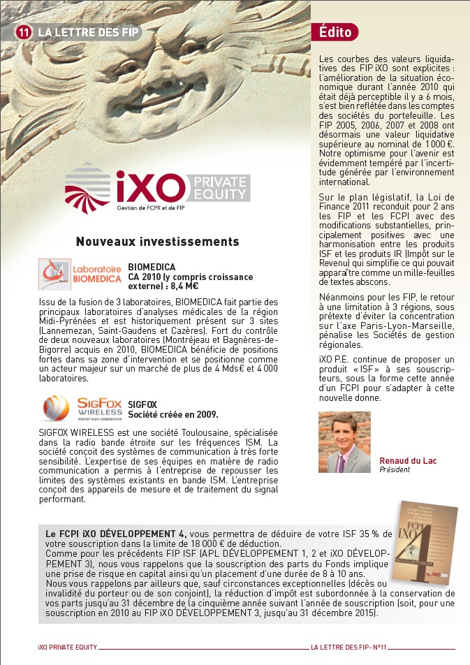 Lettre FIP iXO n°11