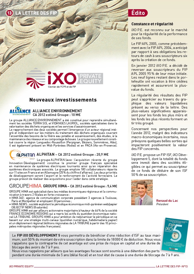 Lettre FIP iXO n°13