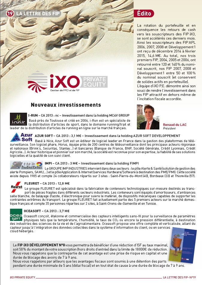 Lettre FIP iXO n°19