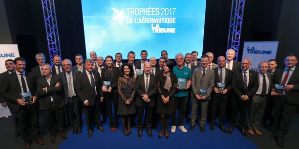 Les lauréats des Trophées de l'aéronautique 2017. (Crédits : Remi Benoit)