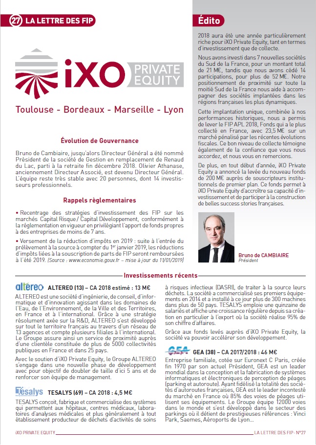 Lettre FIP iXO n°27