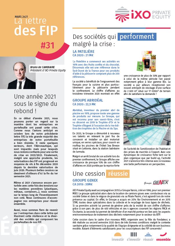 Lettre FIP iXO n°31